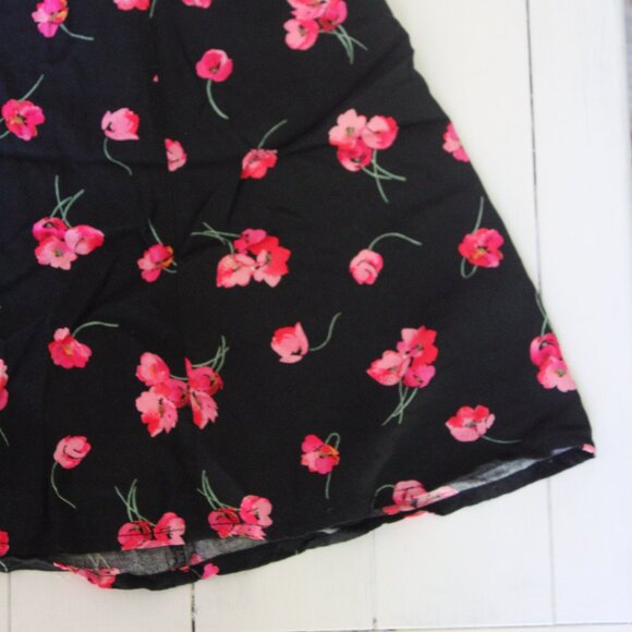 GAP Pink & Black Floral V-Neck Mini Dress - Picture 3 of 7